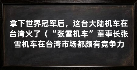 拿下世界冠军后,这台大陆机车在台湾火了(“张雪机车”董事长张雪机车在台湾市场都颇有竞争力