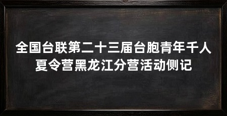 全国台联第二十三届台胞青年千人夏令营黑龙江分营活动侧记