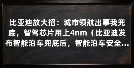 比亚迪放大招：城市领航出事我兜底，智驾芯片用上4nm（比亚迪发布智能泊车兜底后，智能泊车安全兜底后的数据挺有说服力