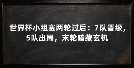 世界杯小组赛两轮过后：7队晋级，5队出局，末轮暗藏玄机