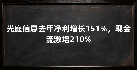 光庭信息去年净利增长151%,现金流激增210%