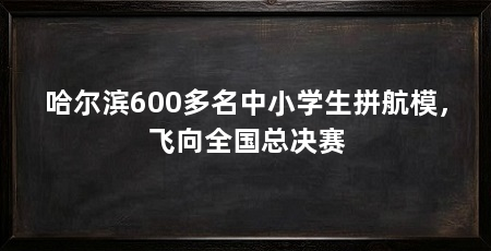 哈尔滨600多名中小学生拼航模，飞向全国总决赛
