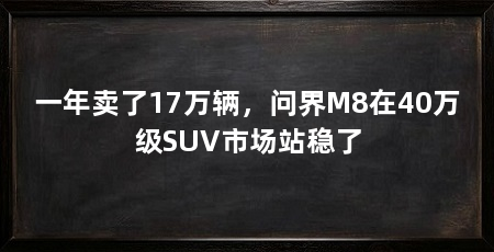 一年卖了17万辆，问界M8在40万级SUV市场站稳了