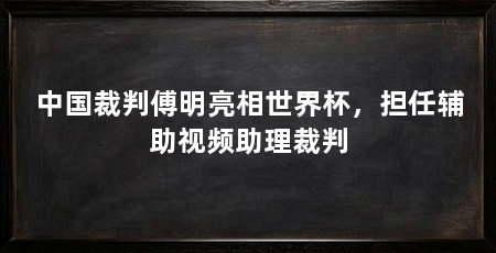 中国裁判傅明亮相世界杯，担任辅助视频助理裁判