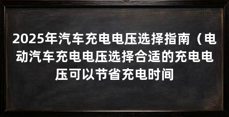 2025年汽车充电电压选择指南(电动汽车充电电压选择合适的充电电压可以节省充电时间