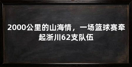 2000公里的山海情,一场篮球赛牵起浙川62支队伍