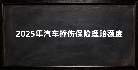 2025年汽车撞伤保险理赔额度