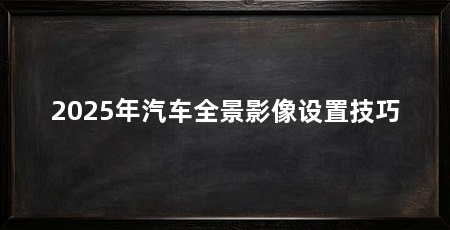 2025年汽车全景影像设置技巧