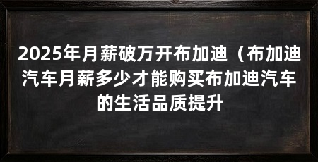 2025年月薪破万开布加迪(布加迪汽车月薪多少才能购买布加迪汽车的生活品质提升