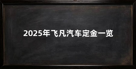 2025年飞凡汽车定金一览