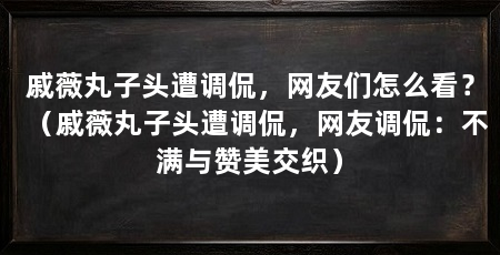 戚薇丸子头遭调侃,网友们怎么看?(戚薇丸子头遭调侃,网友调侃:不满与赞美交织)