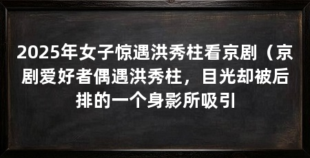 2025年女子惊遇洪秀柱看京剧（京剧爱好者偶遇洪秀柱，目光却被后排的一个身影所吸引