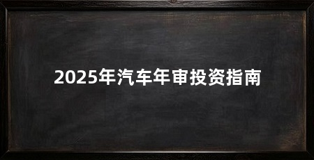 2025年汽车年审投资指南