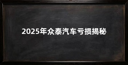 2025年众泰汽车亏损揭秘