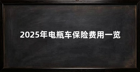 2025年电瓶车保险费用一览