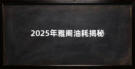 2025年雅阁油耗揭秘