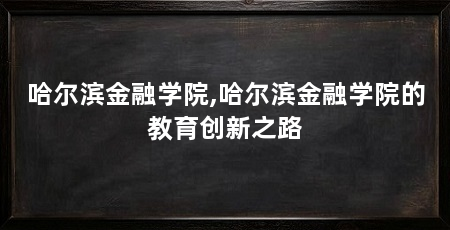 哈尔滨金融学院,哈尔滨金融学院的教育创新之路