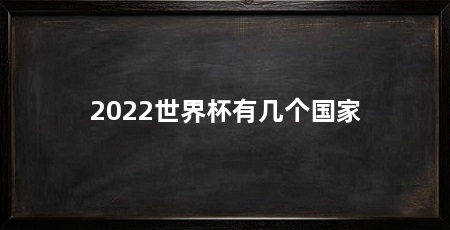 2022世界杯有几个国家