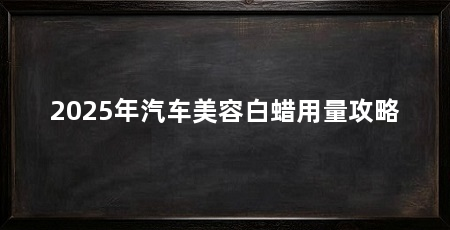 2025年汽车美容白蜡用量攻略