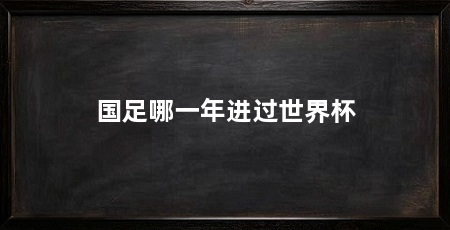 国足哪一年进过世界杯