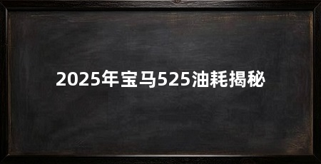 2025年宝马525油耗揭秘