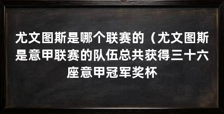 尤文图斯是哪个联赛的(尤文图斯是意甲联赛的队伍总共获得三十六座意甲冠军奖杯
