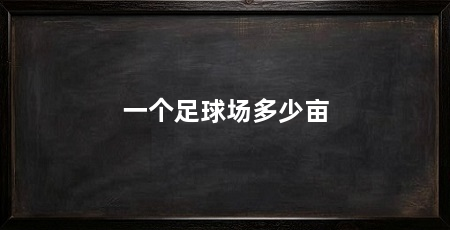 一个足球场多少亩