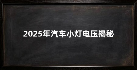 2025年汽车小灯电压揭秘