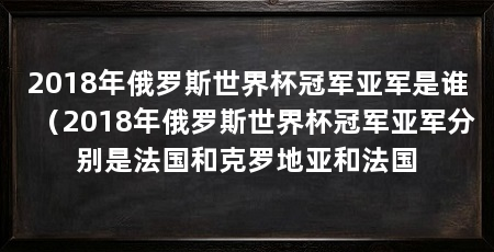 2018年俄罗斯世界杯冠军亚军是谁（2018年俄罗斯世界杯冠军亚军分别是法国和克罗地亚和法国