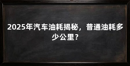 2025年汽车油耗揭秘,普通油耗多少公里?