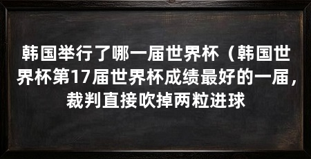 韩国举行了哪一届世界杯(韩国世界杯第17届世界杯成绩最好的一届,裁判直接吹掉两粒进球