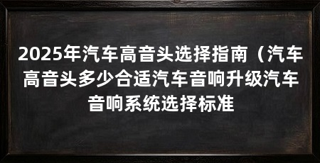 2025年汽车高音头选择指南(汽车高音头多少合适汽车音响升级汽车音响系统选择标准