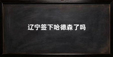 辽宁签下哈德森了吗