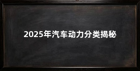 2025年汽车动力分类揭秘