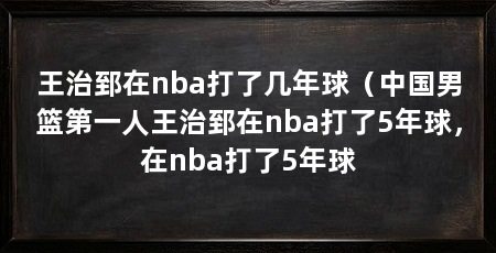王治郅在nba打了几年球（中国男篮第一人王治郅在nba打了5年球，在nba打了5年球