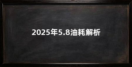2025年5.8油耗解析