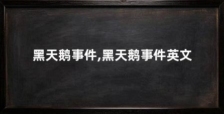 黑天鹅事件,黑天鹅事件英文