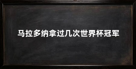 马拉多纳拿过几次世界杯冠军