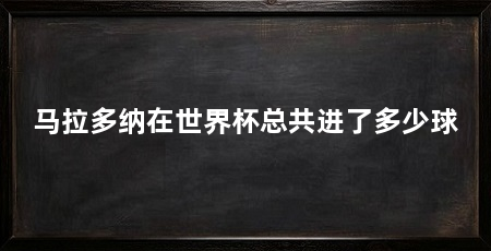 马拉多纳在世界杯总共进了多少球