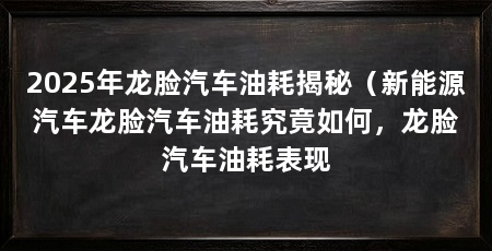 2025年龙脸汽车油耗揭秘(新能源汽车龙脸汽车油耗究竟如何,龙脸汽车油耗表现