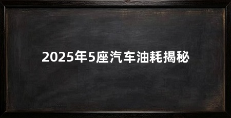 2025年5座汽车油耗揭秘