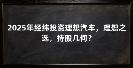 2025年经纬投资理想汽车，理想之选，持股几何？