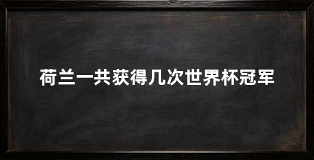 荷兰一共获得几次世界杯冠军