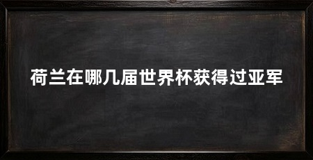 荷兰在哪几届世界杯获得过亚军