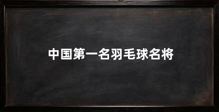 中国第一名羽毛球名将
