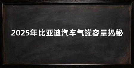 2025年比亚迪汽车气罐容量揭秘