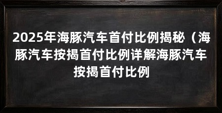 2025年海豚汽车首付比例揭秘(海豚汽车按揭首付比例详解海豚汽车按揭首付比例
