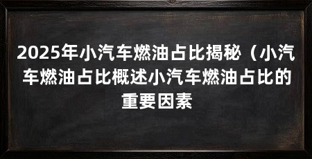 2025年小汽车燃油占比揭秘（小汽车燃油占比概述小汽车燃油占比的重要因素