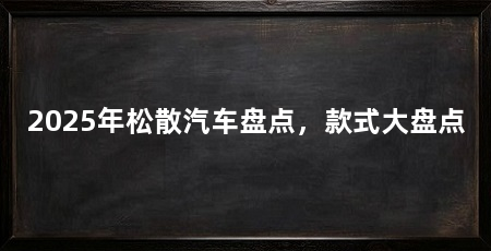 2025年松散汽车盘点,款式大盘点