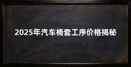 2025年汽车椅套工序价格揭秘